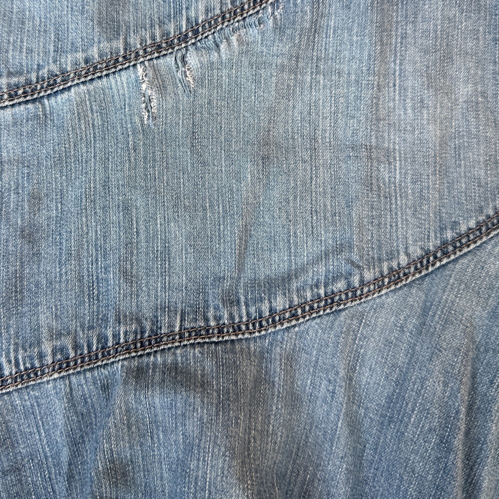 Vintage boho Ralph Lauren jeans a line fit n flare patchwork seam denim skirt - Picture 8 of 9